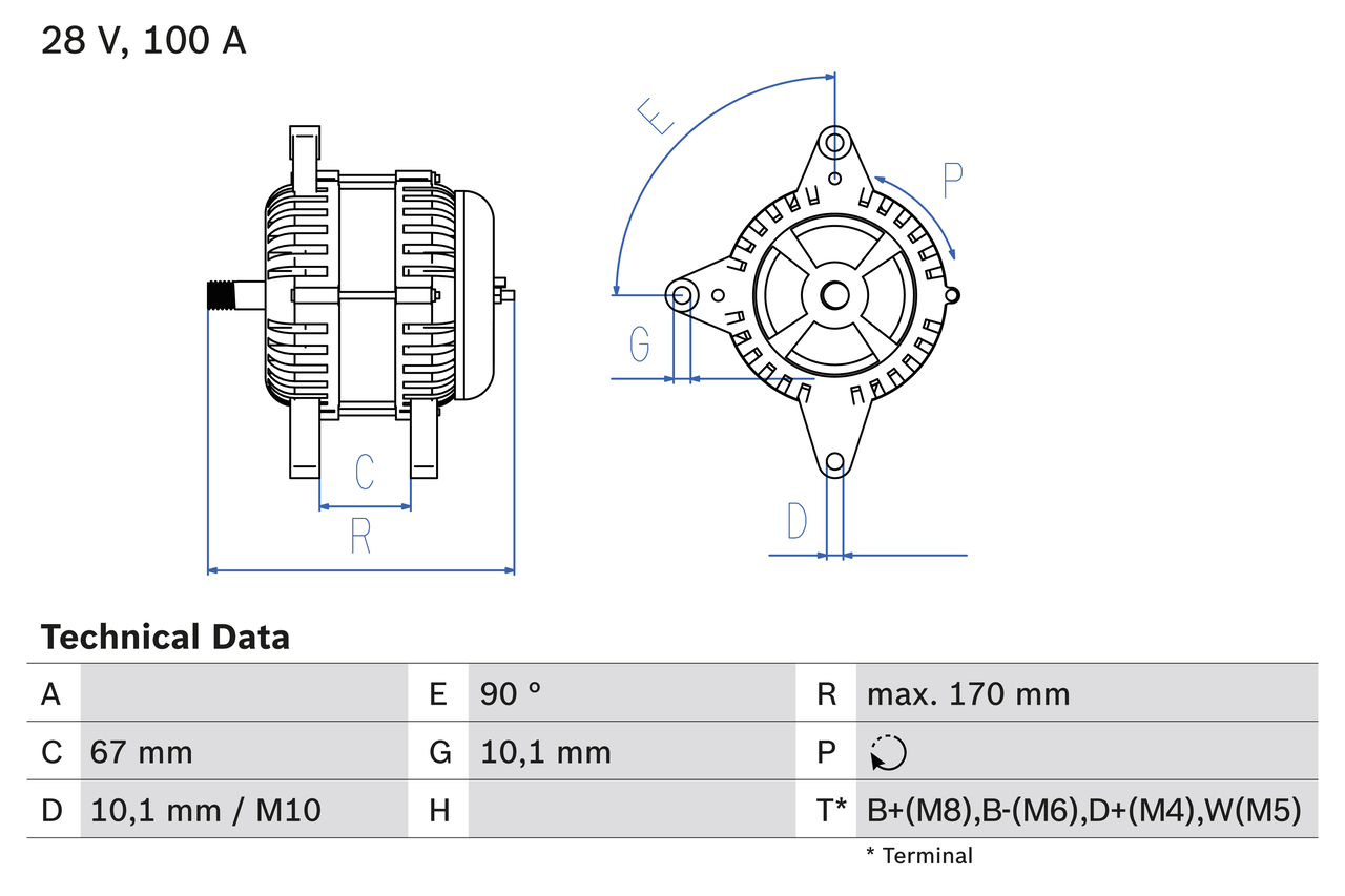 Generator / Alternator 0 986 084 180 BOSCH