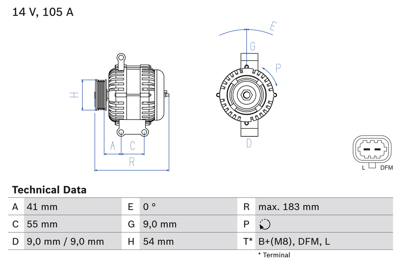 Generator / alternator 0 986 084 190 BOSCH