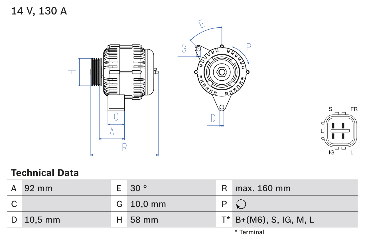 Generator / Alternator 0 986 084 270 BOSCH