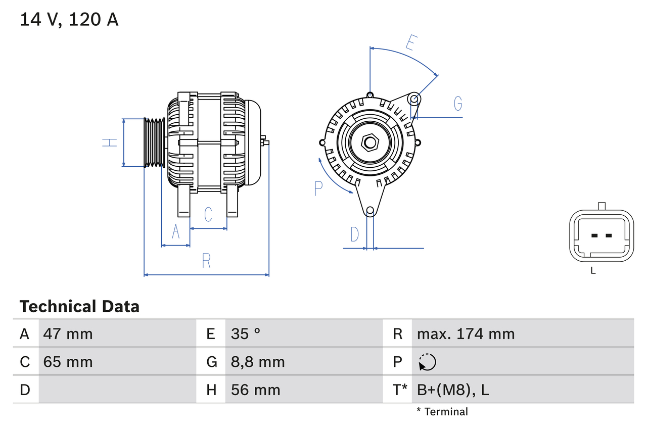Generator / Alternator 0 986 084 310 BOSCH