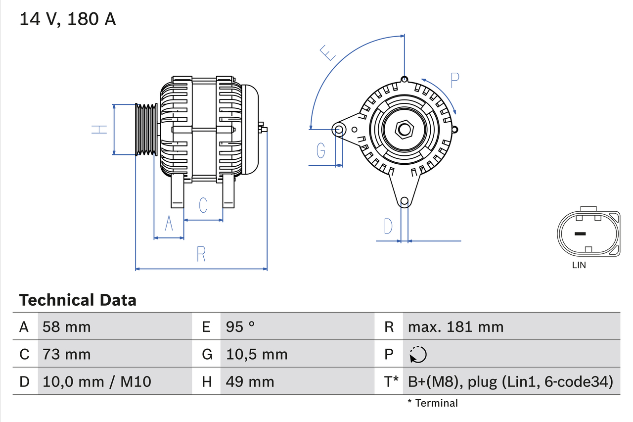 Generator / alternator 0 986 084 630 BOSCH
