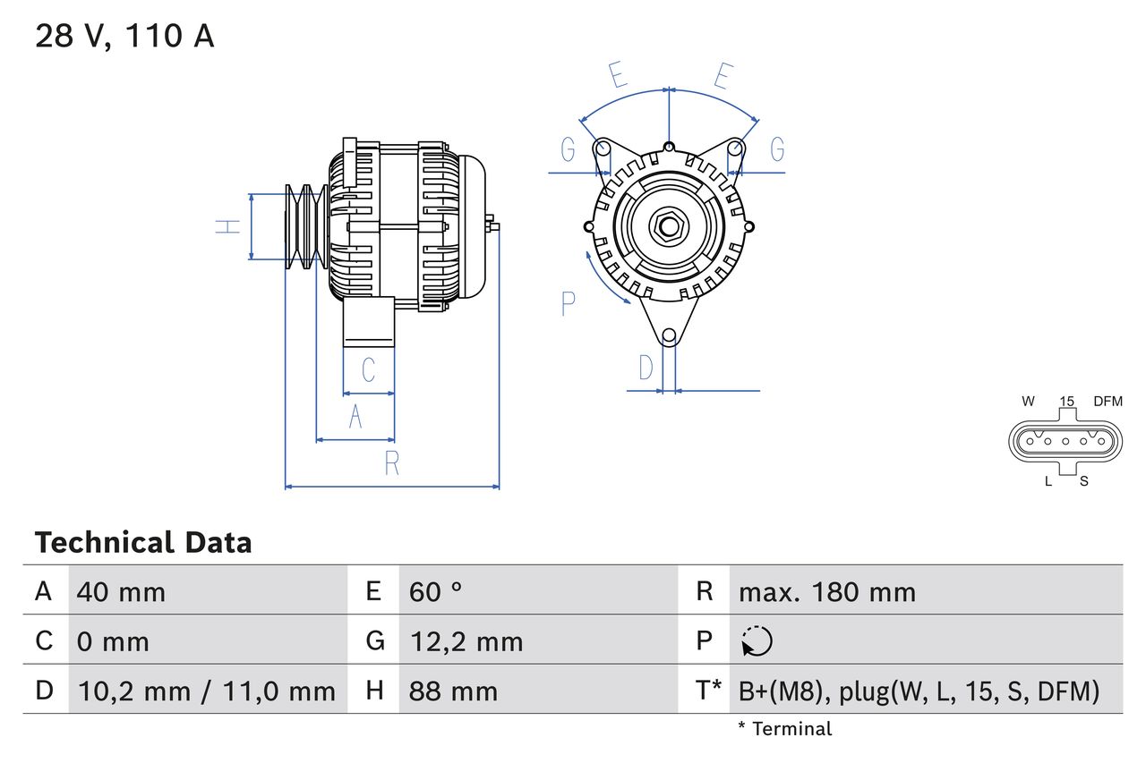 Generator / Alternator 0 986 085 280 BOSCH