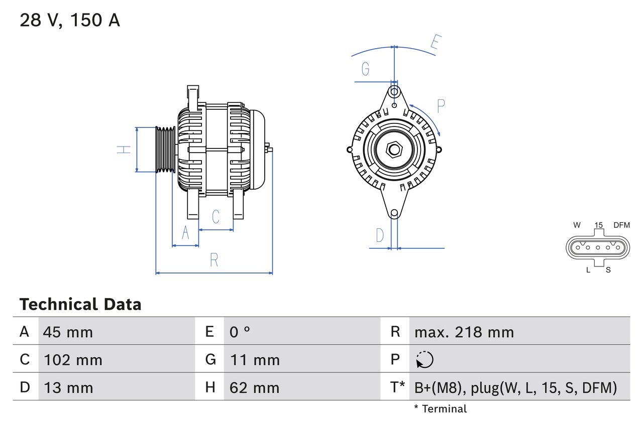 Generator / Alternator 0 986 085 290 BOSCH