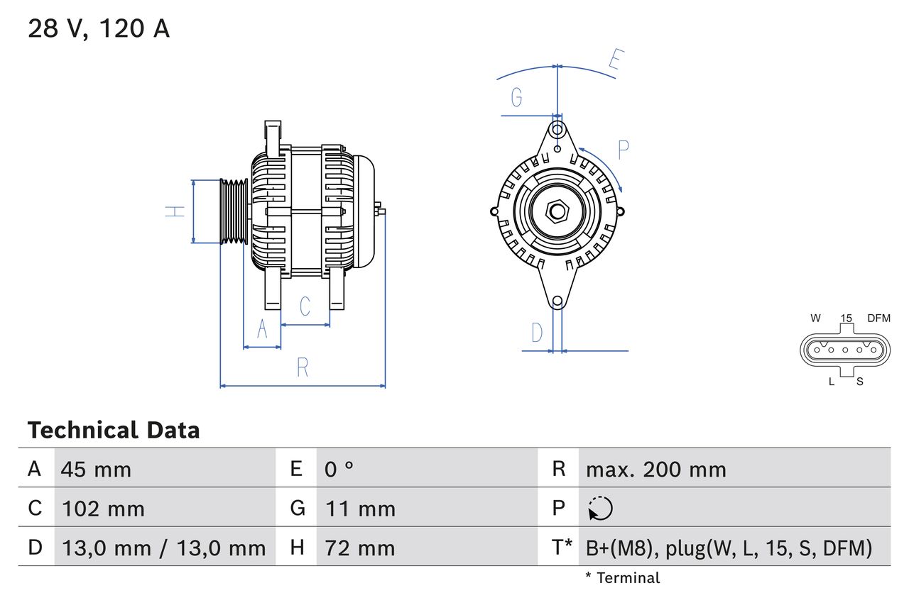 Generator / Alternator 0 986 085 310 BOSCH