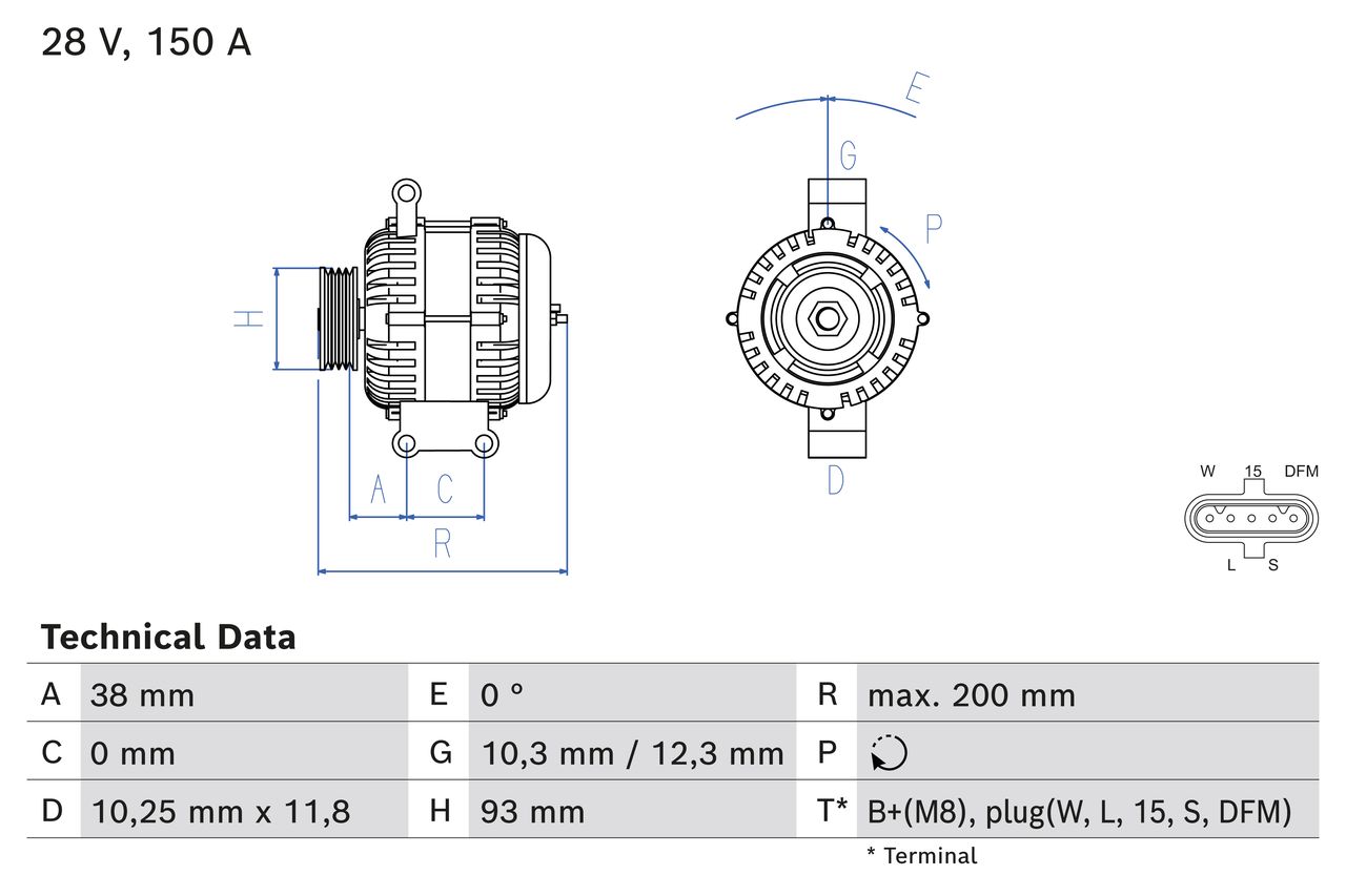 Generator / Alternator 0 986 085 350 BOSCH