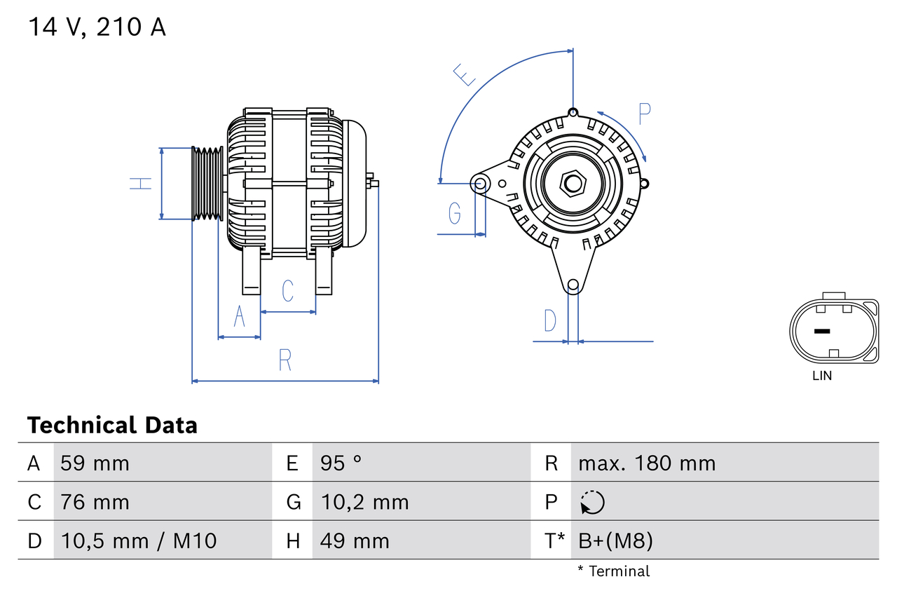 Generator / alternator 0 986 085 550 BOSCH