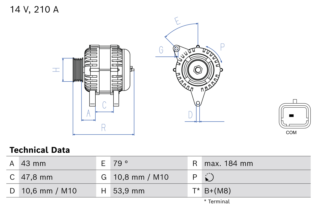 Generator / alternator 0 986 085 570 BOSCH