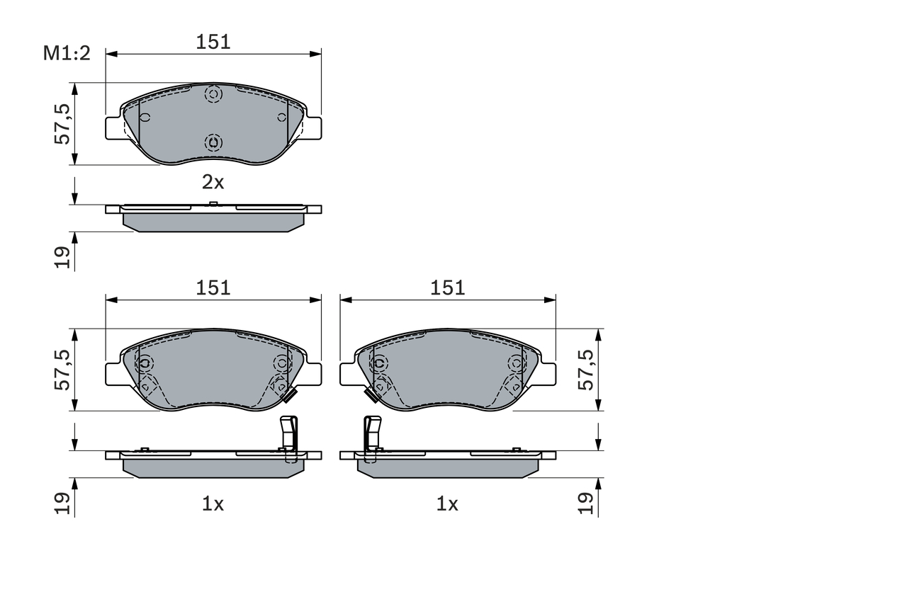 Set placute frana,frana disc 0 986 424 042 BOSCH