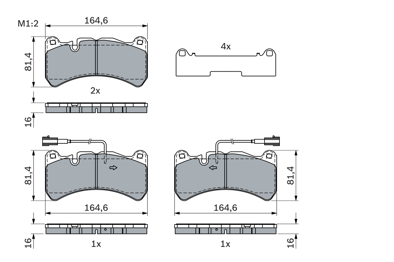 Set placute frana,frana disc 0 986 424 104 BOSCH