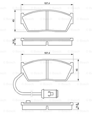 set placute frana,frana disc 0 986 424 110 BOSCH