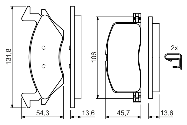set placute frana,frana disc 0 986 424 264 BOSCH
