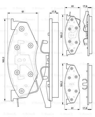 set placute frana,frana disc 0 986 424 271 BOSCH