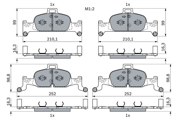 Set placute frana,frana disc 0 986 424 432 BOSCH