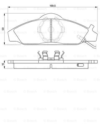 set placute frana,frana disc 0 986 424 551 BOSCH