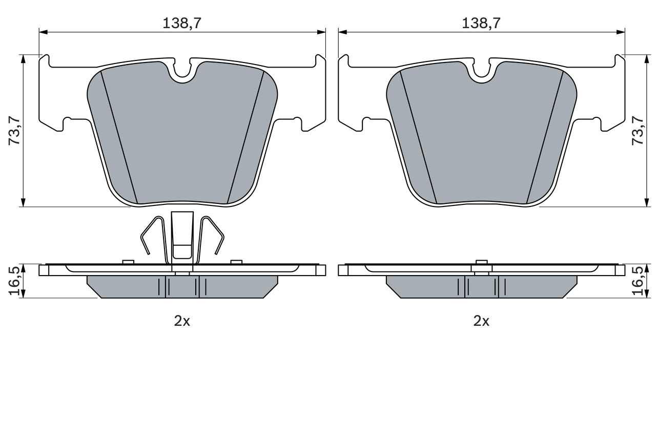 set placute frana,frana disc 0 986 424 624 BOSCH