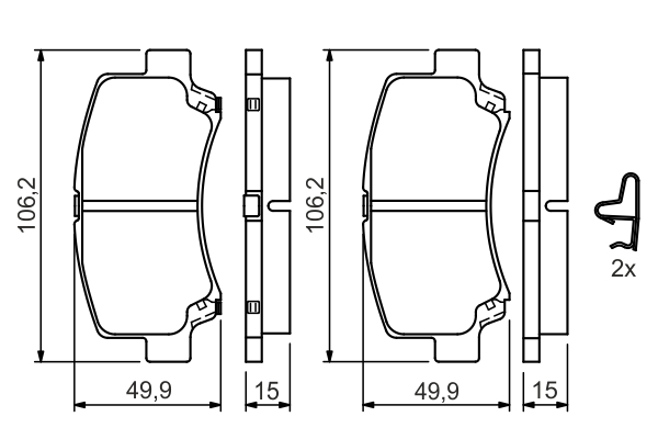set placute frana,frana disc 0 986 424 626 BOSCH