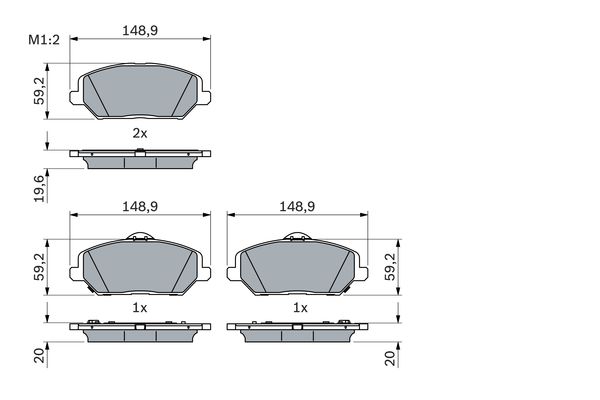 Set placute frana,frana disc 0 986 424 862 BOSCH