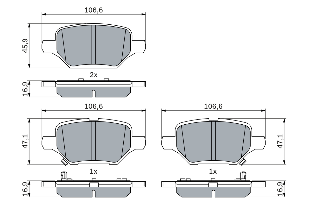 Set placute frana,frana disc 0 986 424 895 BOSCH