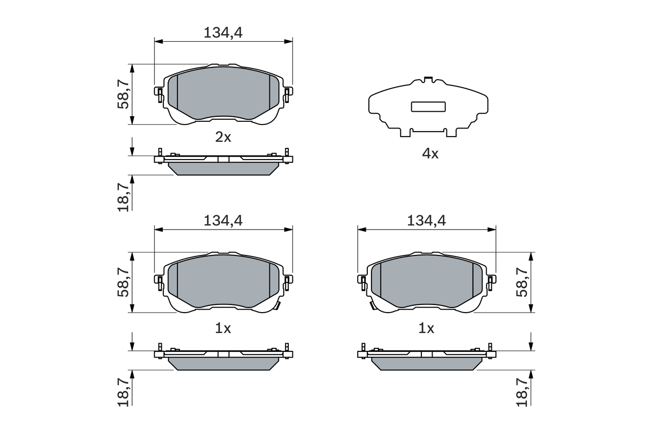 Set placute frana,frana disc 0 986 424 898 BOSCH