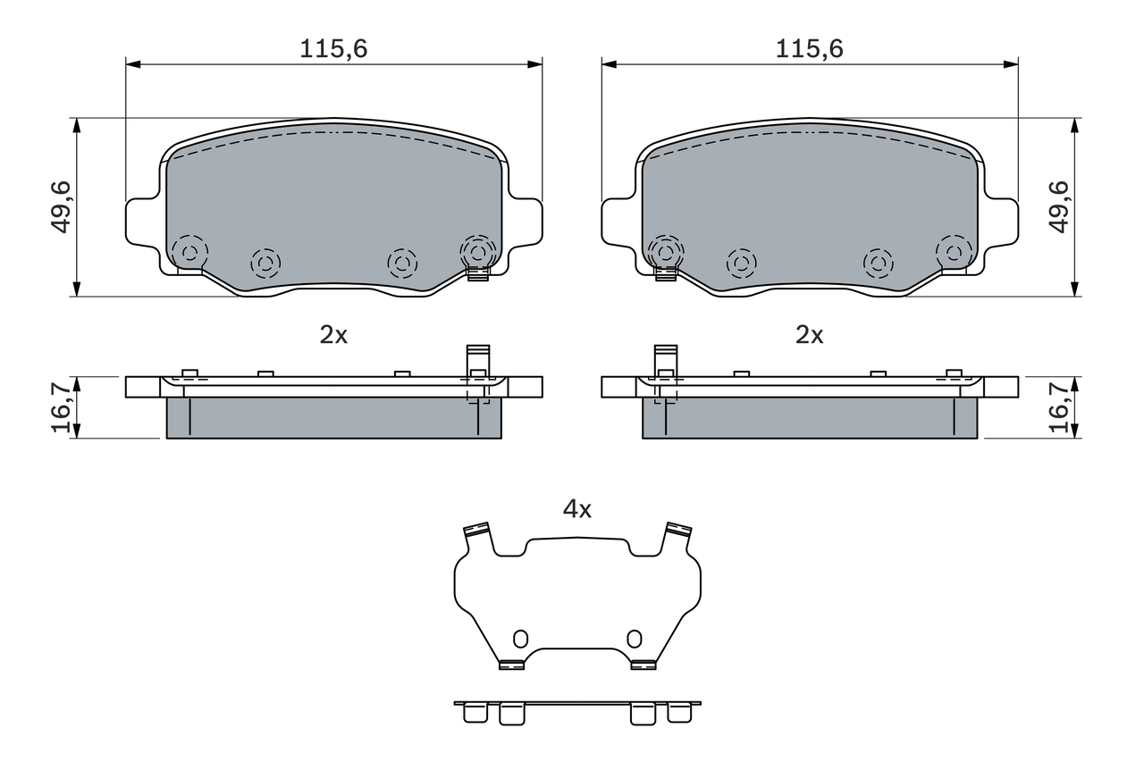 Set placute frana,frana disc 0 986 424 961 BOSCH