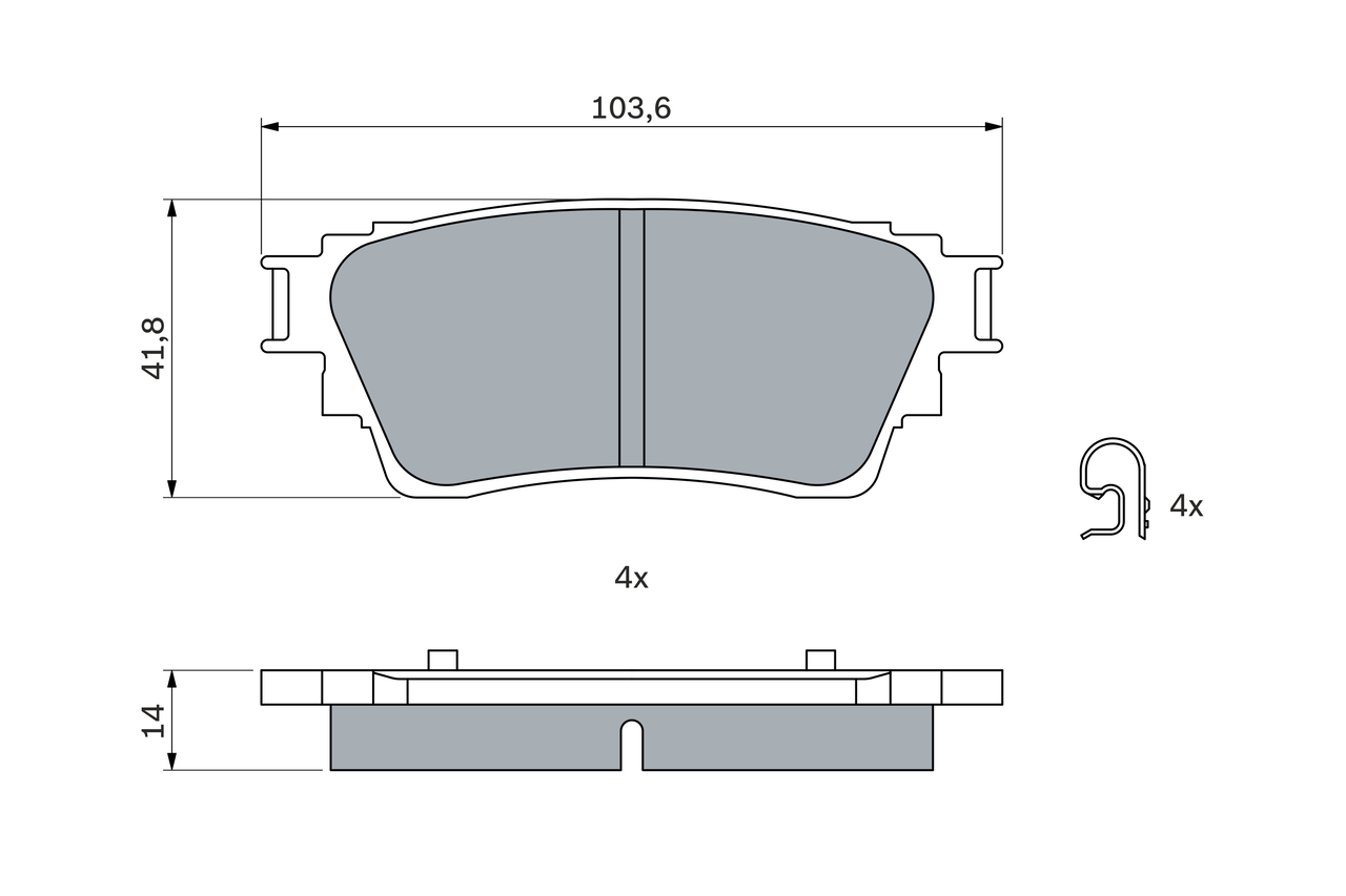 Set placute frana,frana disc 0 986 460 008 BOSCH