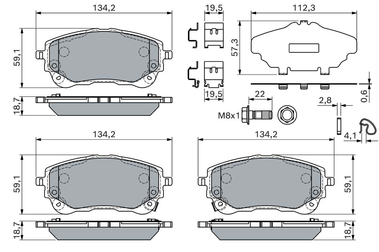 Set placute frana,frana disc 0 986 460 149 BOSCH