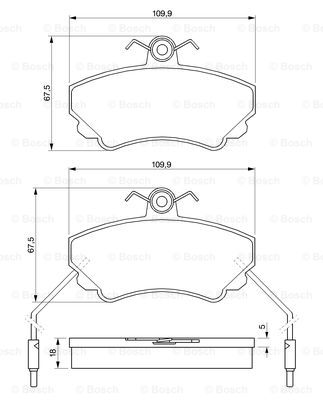 set placute frana,frana disc 0 986 460 982 BOSCH