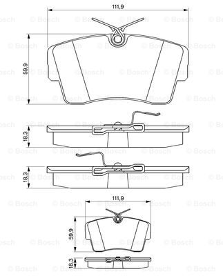 set placute frana,frana disc 0 986 469 761 BOSCH