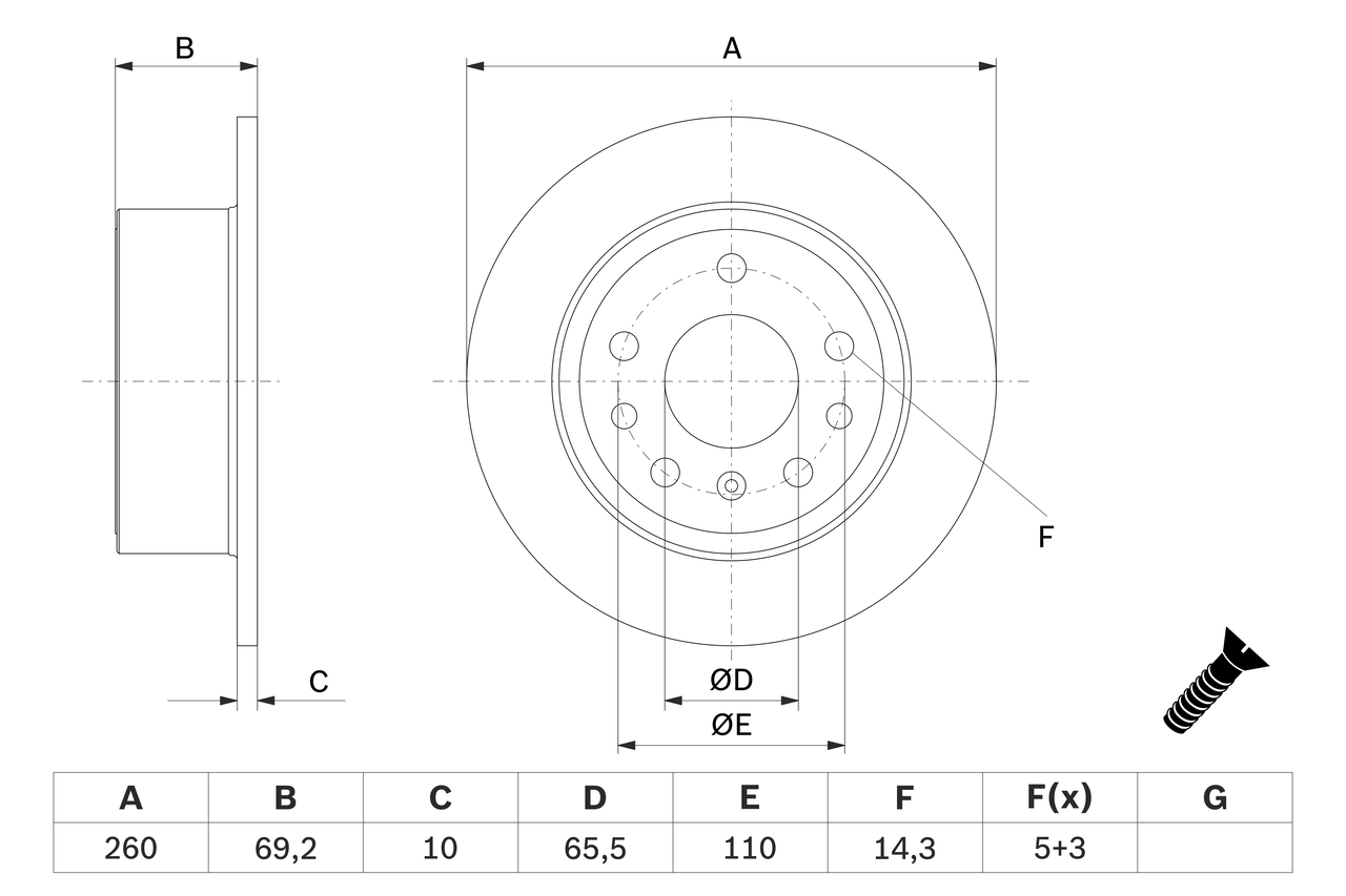 Disc frana 0 986 478 430 BOSCH