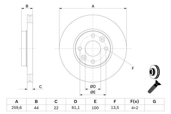 Disc frana 0 986 479 103 BOSCH