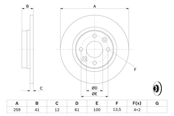 Disc frana 0 986 479 164 BOSCH