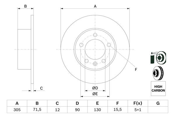 Disc frana 0 986 479 717 BOSCH