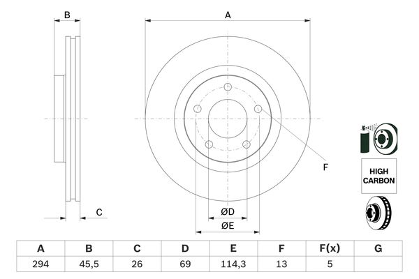 Disc frana 0 986 479 745 BOSCH