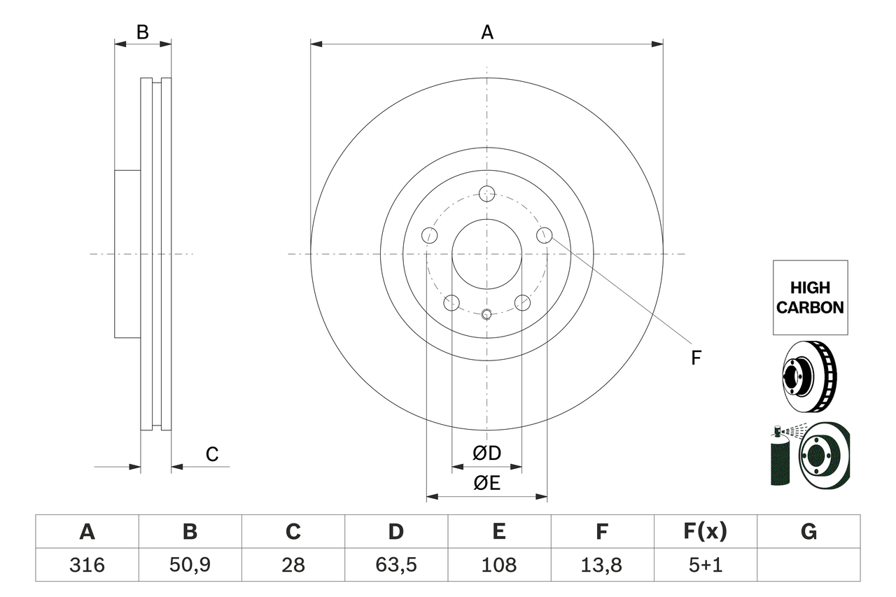 Disc frana 0 986 479 D46 BOSCH