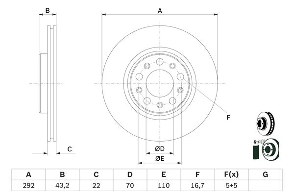 Disc frana 0 986 479 D99 BOSCH