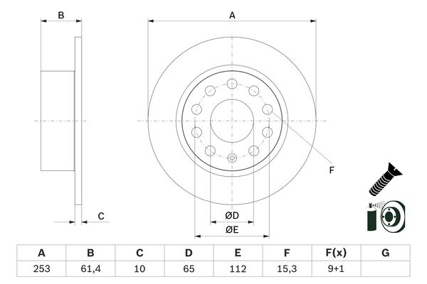 Disc frana 0 986 479 E00 BOSCH