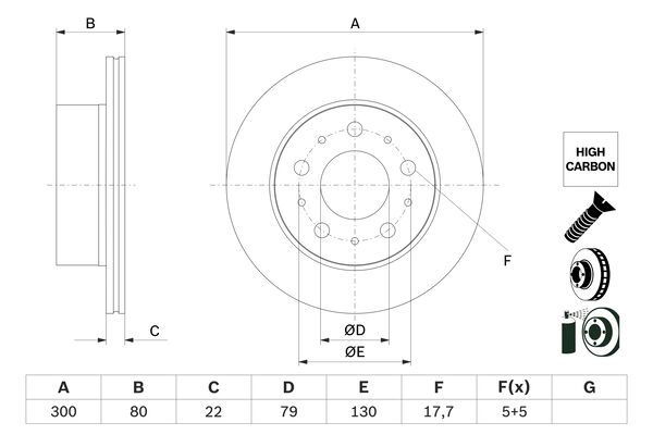 Disc frana 0 986 479 E02 BOSCH