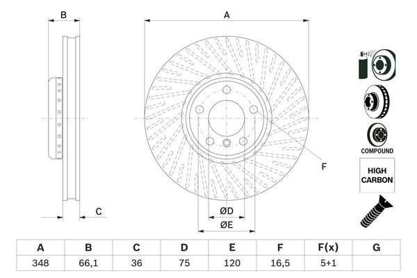 Disc frana 0 986 479 E18 BOSCH