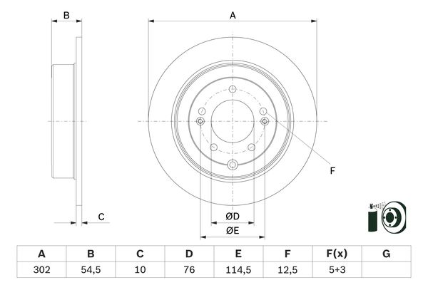 Disc frana 0 986 479 E45 BOSCH