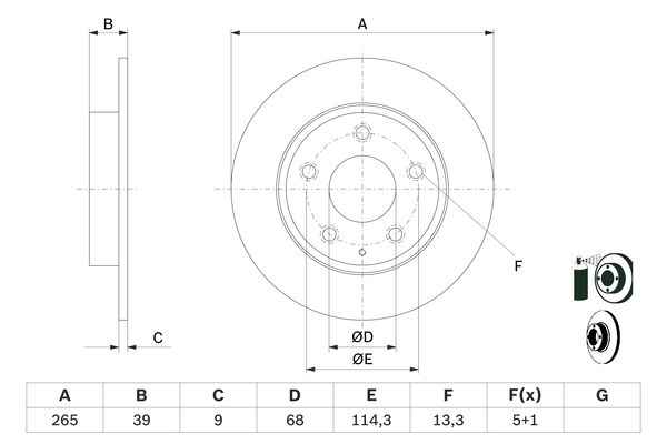 Disc frana 0 986 479 E54 BOSCH