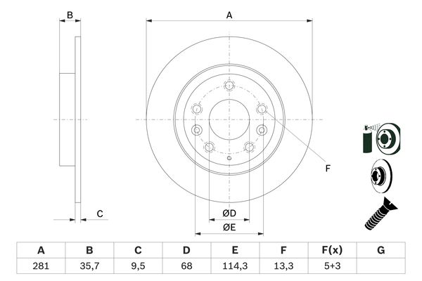 Disc frana 0 986 479 E55 BOSCH