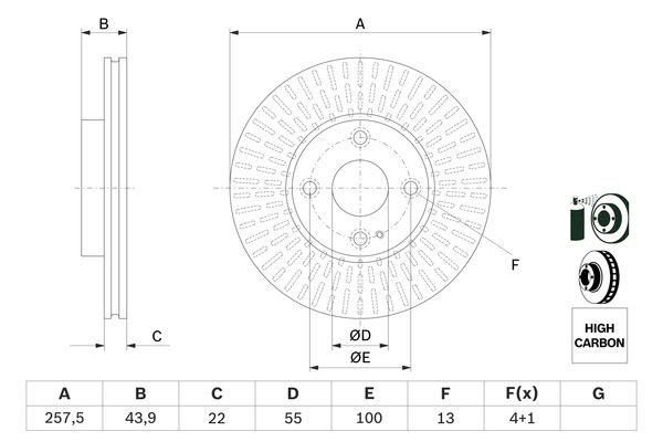 Disc frana 0 986 479 E56 BOSCH