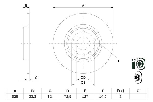 Disc frana 0 986 479 E57 BOSCH