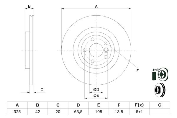 Disc frana 0 986 479 E61 BOSCH