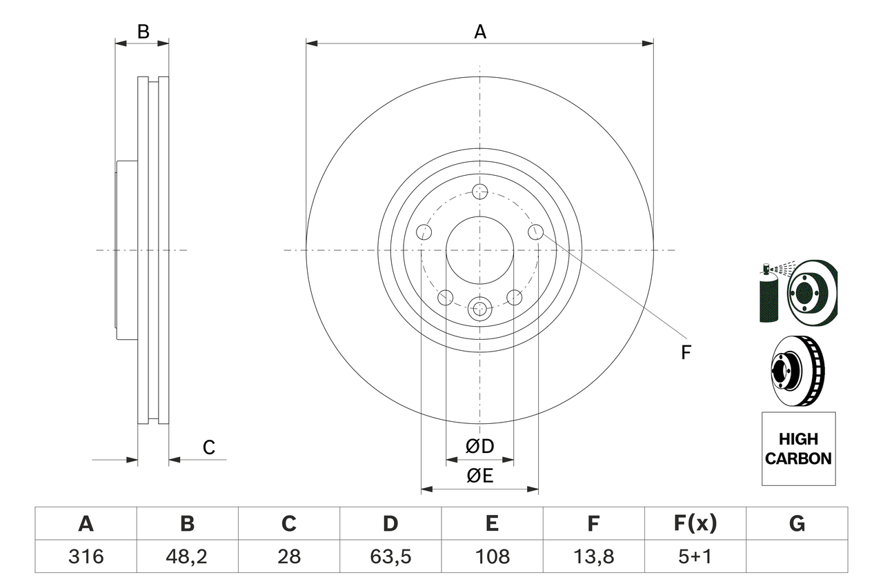 Disc frana 0 986 479 E62 BOSCH