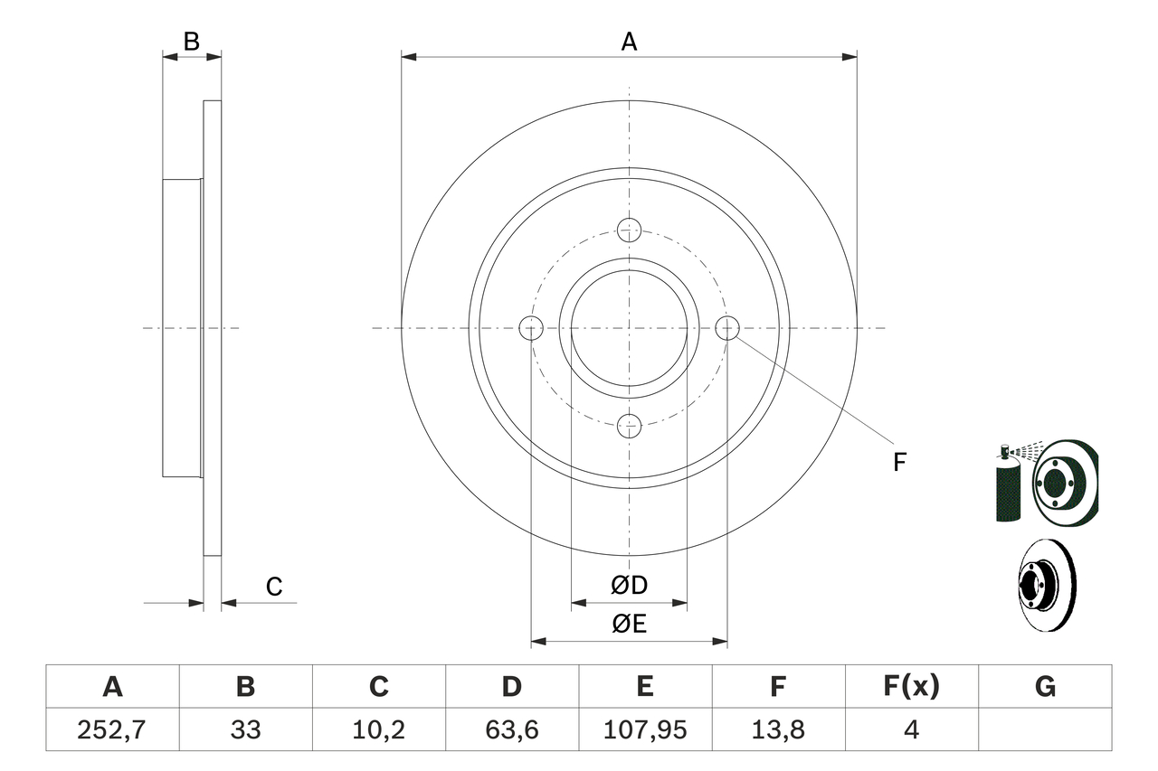 Disc frana 0 986 479 E66 BOSCH