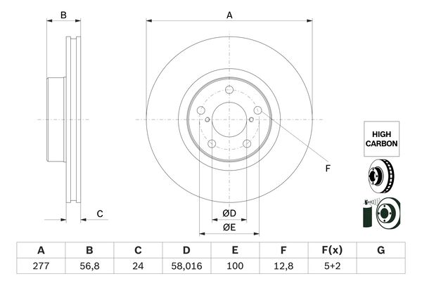 Disc frana 0 986 479 E69 BOSCH