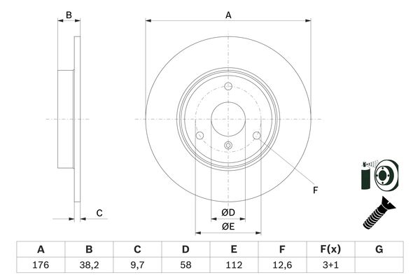 Disc frana 0 986 479 E74 BOSCH