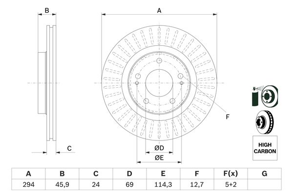 Disc frana 0 986 479 E76 BOSCH