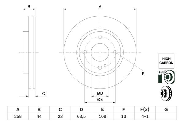 Disc frana 0 986 479 E80 BOSCH